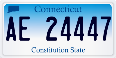 CT license plate AE24447