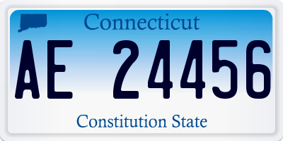 CT license plate AE24456