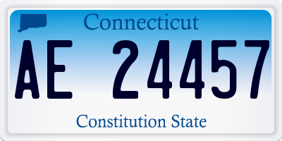 CT license plate AE24457