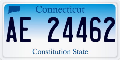 CT license plate AE24462