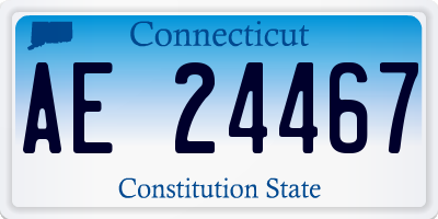 CT license plate AE24467