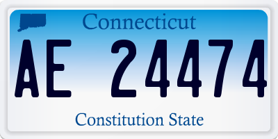 CT license plate AE24474