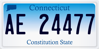 CT license plate AE24477