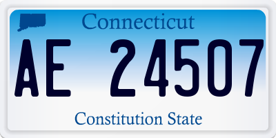 CT license plate AE24507