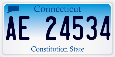 CT license plate AE24534