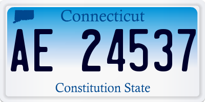 CT license plate AE24537