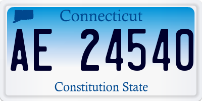 CT license plate AE24540
