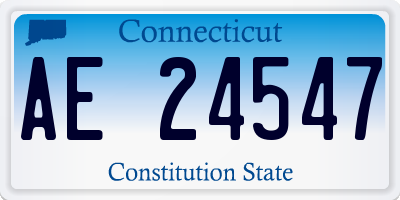 CT license plate AE24547