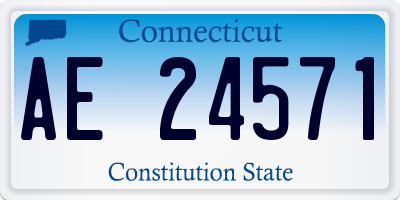 CT license plate AE24571