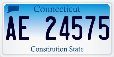 CT license plate AE24575