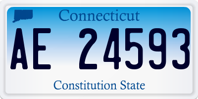 CT license plate AE24593