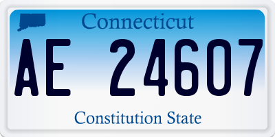 CT license plate AE24607