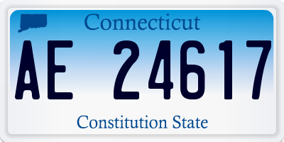 CT license plate AE24617