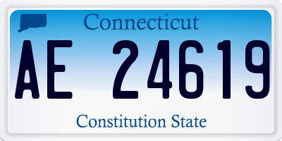 CT license plate AE24619