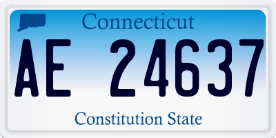 CT license plate AE24637