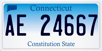 CT license plate AE24667