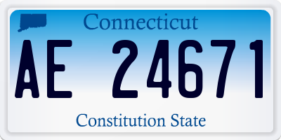 CT license plate AE24671