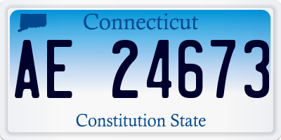 CT license plate AE24673