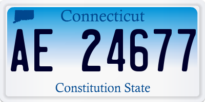 CT license plate AE24677