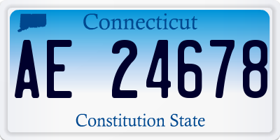 CT license plate AE24678