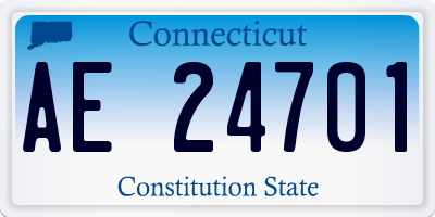 CT license plate AE24701