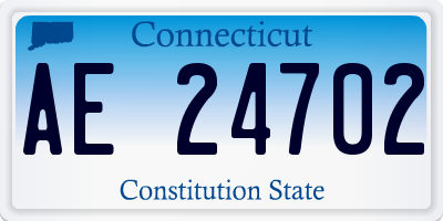 CT license plate AE24702
