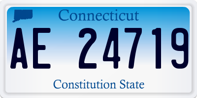 CT license plate AE24719