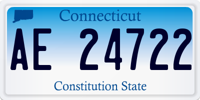 CT license plate AE24722
