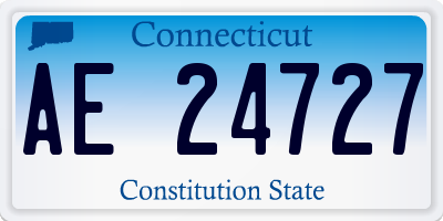 CT license plate AE24727