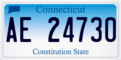 CT license plate AE24730