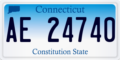 CT license plate AE24740