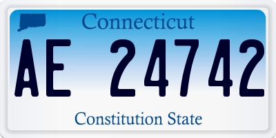 CT license plate AE24742
