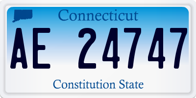 CT license plate AE24747