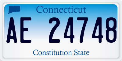 CT license plate AE24748