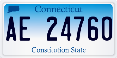 CT license plate AE24760