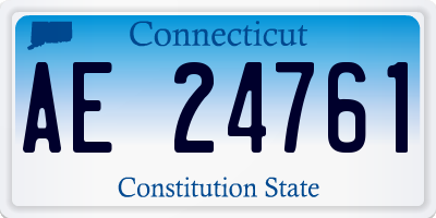 CT license plate AE24761