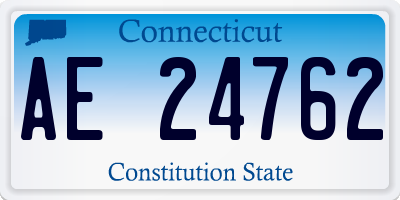 CT license plate AE24762