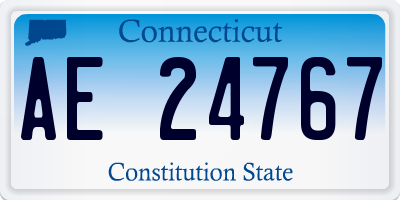 CT license plate AE24767