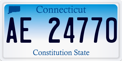 CT license plate AE24770