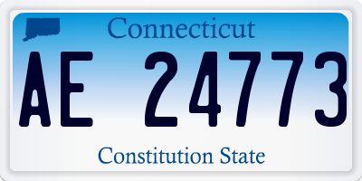 CT license plate AE24773