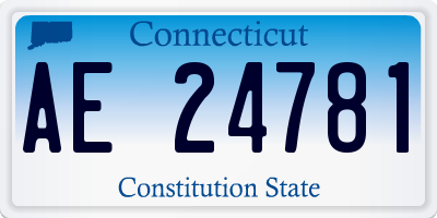 CT license plate AE24781