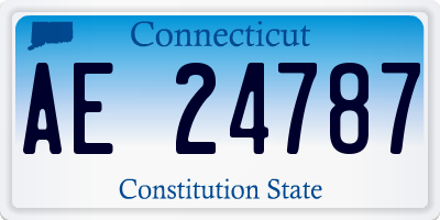 CT license plate AE24787