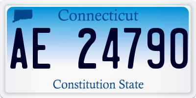 CT license plate AE24790