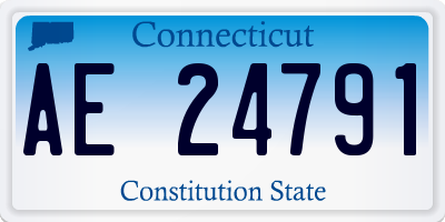 CT license plate AE24791
