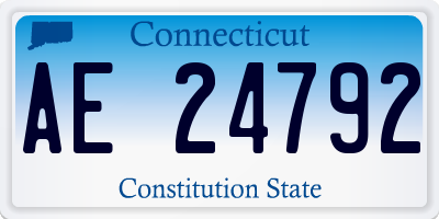 CT license plate AE24792