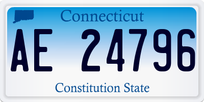 CT license plate AE24796