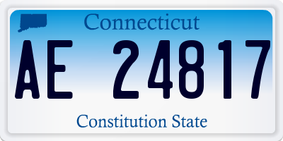 CT license plate AE24817