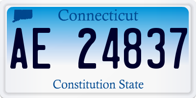 CT license plate AE24837
