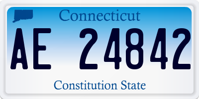 CT license plate AE24842