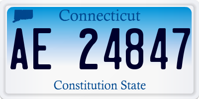 CT license plate AE24847